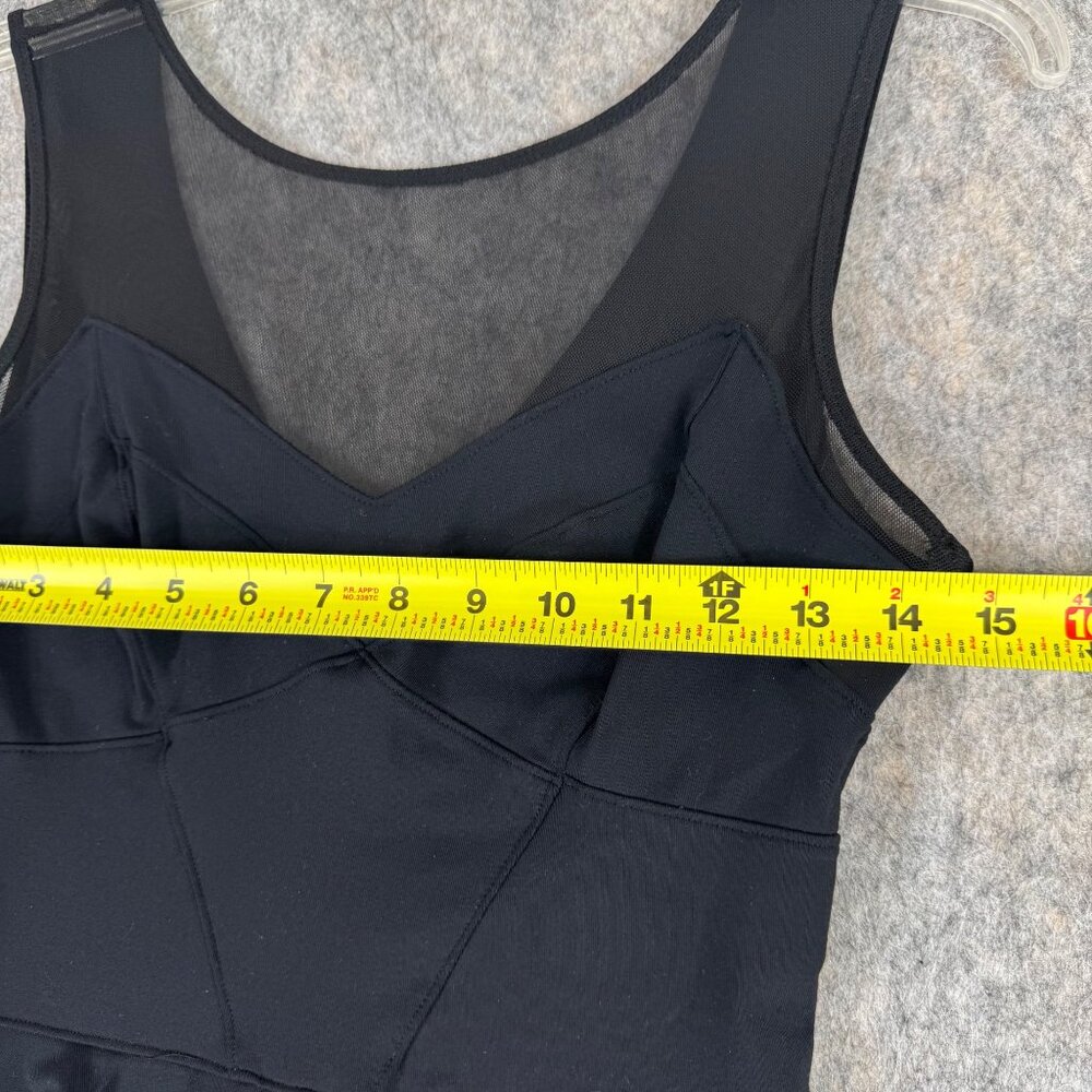 2B Bebe Black Stella Peplum Mini Dress Size XS Stretch Sleeveless Cocktail - Picture 5 of 13